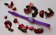 Часы Swatch с длинным ремешком (фиолетовые)
